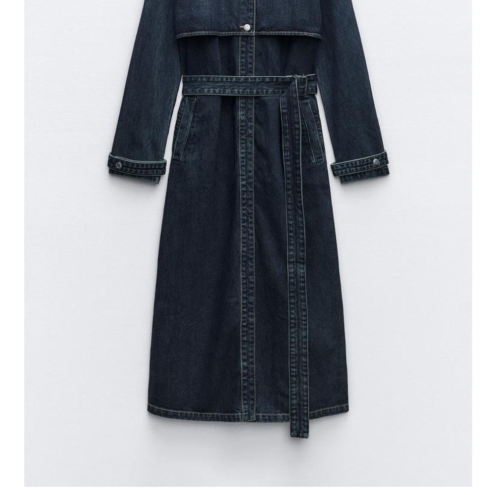 Denim Longline Trench Coat